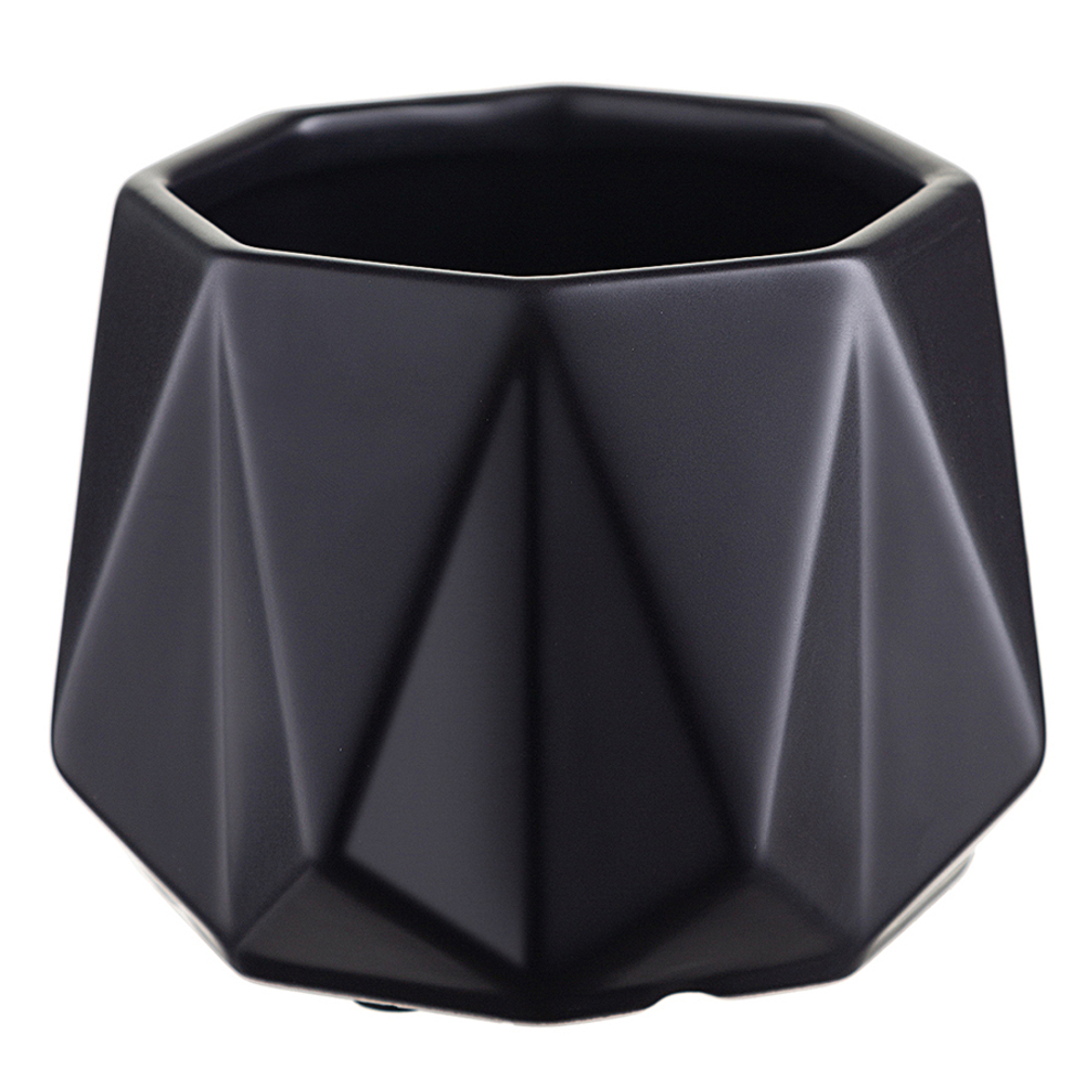 Горшок цветочный rhombus, 12,5 см, матовый черный