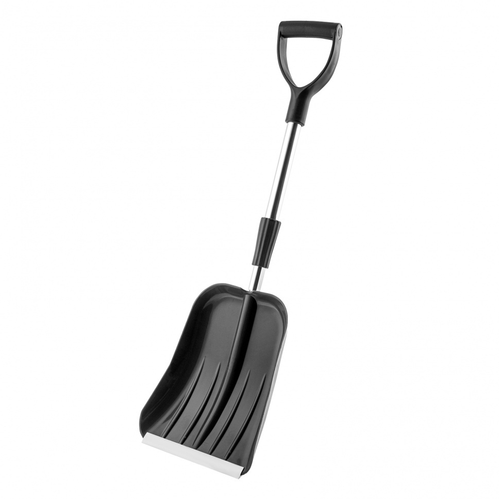 Лопата для уборки снега пластиковая, 245 х 310 х 770 - 970 мм, алюминиевый телескопический черенок, Palisad