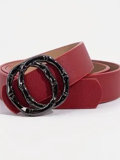 Ремень женский, ширина - 2,8 см, пряжка металл, цвет бордовый