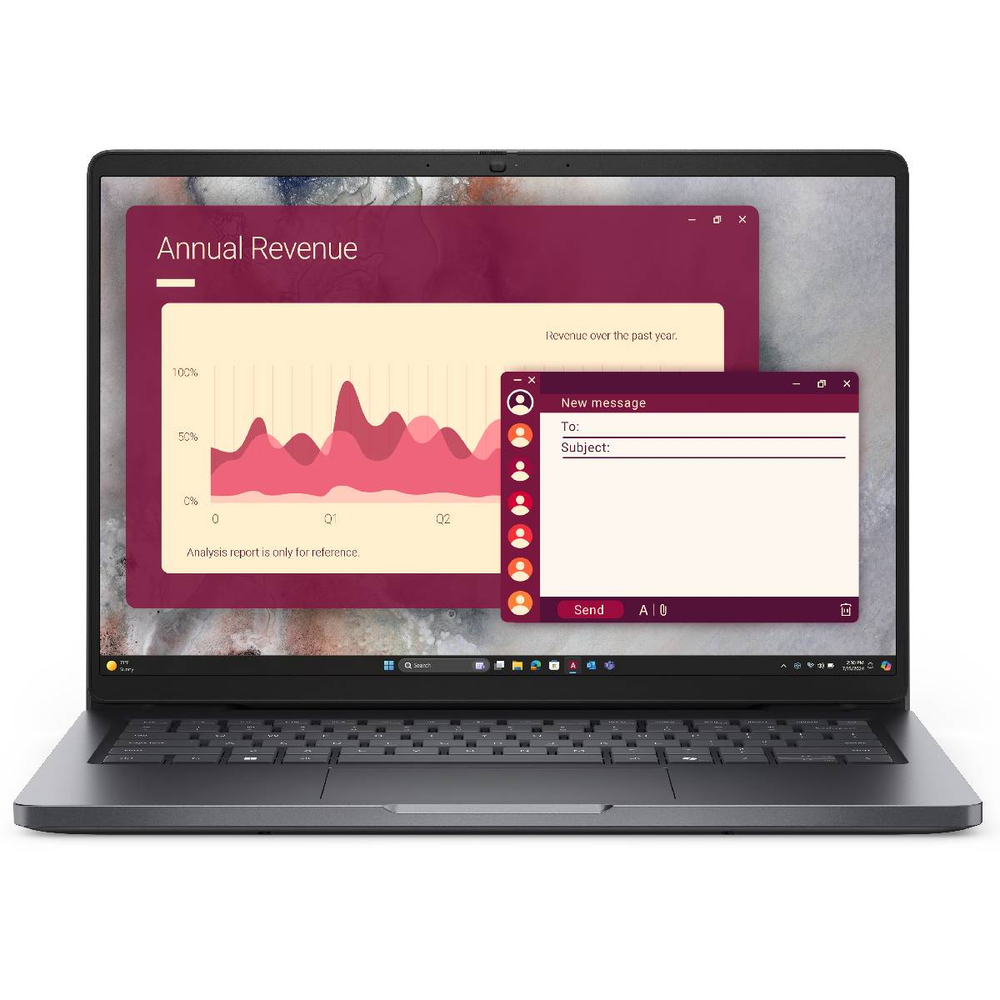 Ноутбук Dell/Pro 14 PC14250/Core 5/120U/1,4 GHz/16 Gb/SSD/512 Gb/No ODD/Graphics/Integrated/14 ''/1920x1200/Windows 11/Pro/64/FgrPr