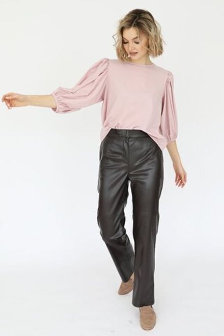 Брюки прямые из искусственной кожи, 1.05.028.19.635 Look Like Cat (Акция)