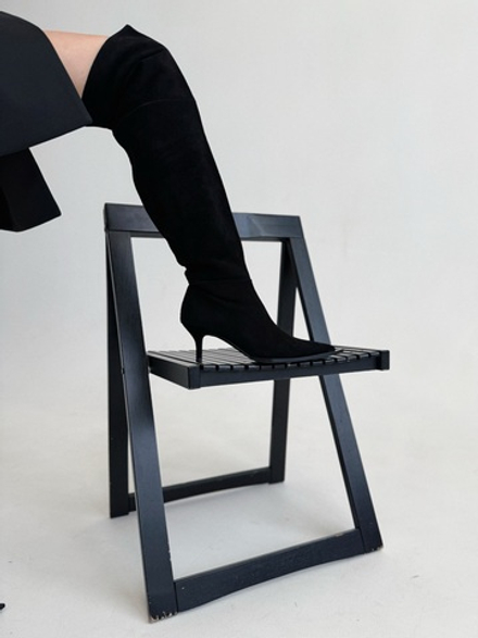 Ботфорты в черной замше JULIE