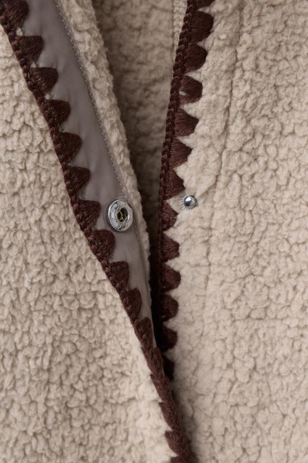 ZARA ФЛИСОВЫЙ КОМБИНЕЗОН С КОНТРАСТНОЙ ОТДЕЛКОЙ, БЕЖЕВЫЙ