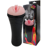 Реалистичная вагина мастурбатор в пластиковом чехле (Цвет: телесный с черным)