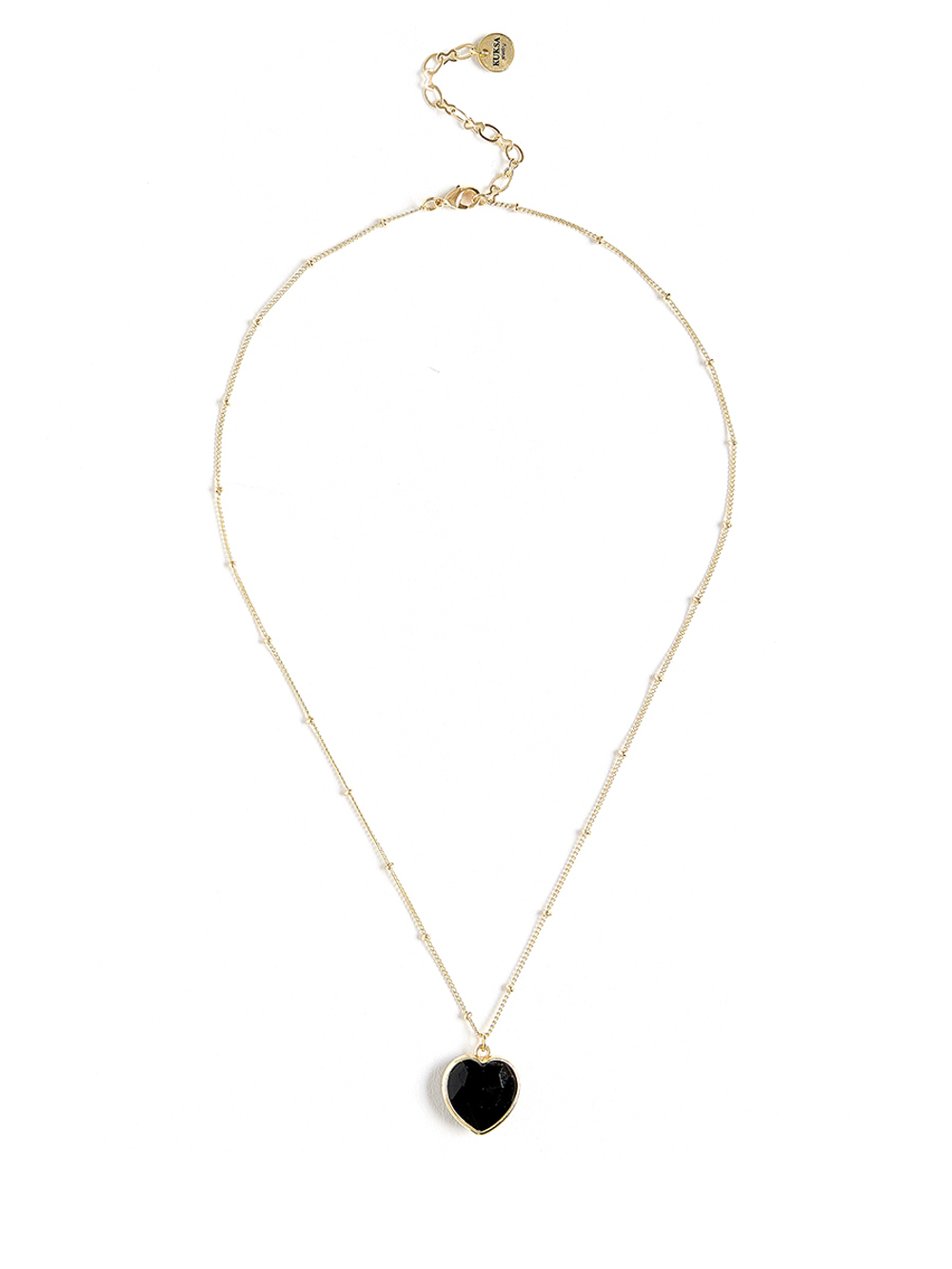 Колье "Lovely" с черным агатом Gold