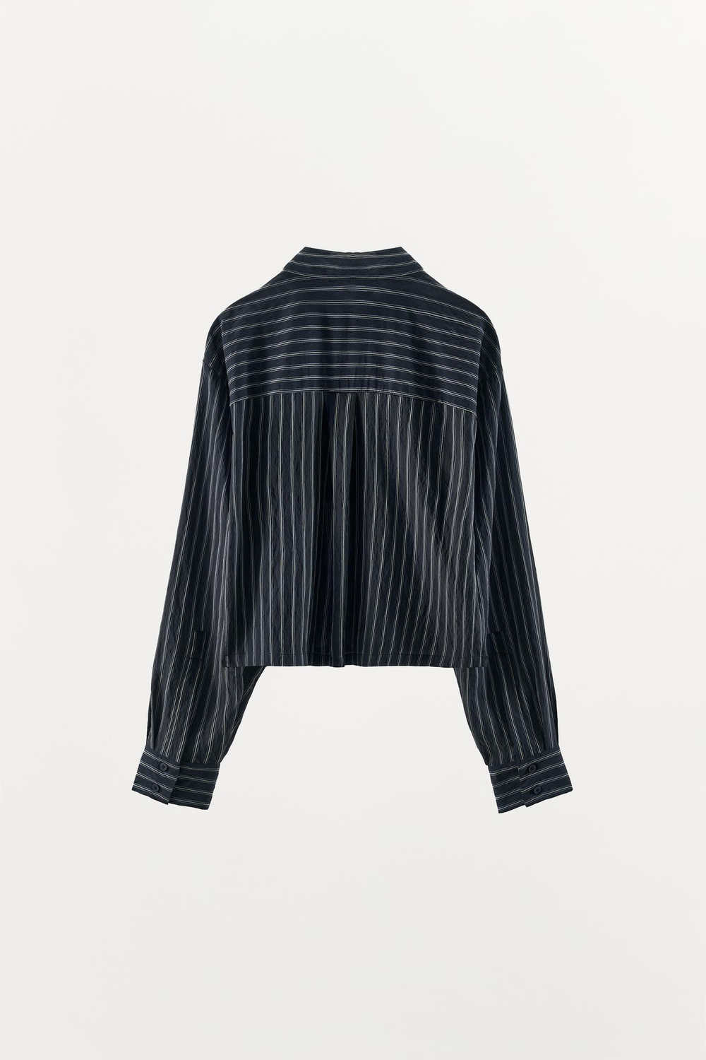 ZARA РУБАШКА В ПОЛОСКУ С ПРИНТОМ, ТЕМНО-СИНИЙ/БЕЛЫЙ
