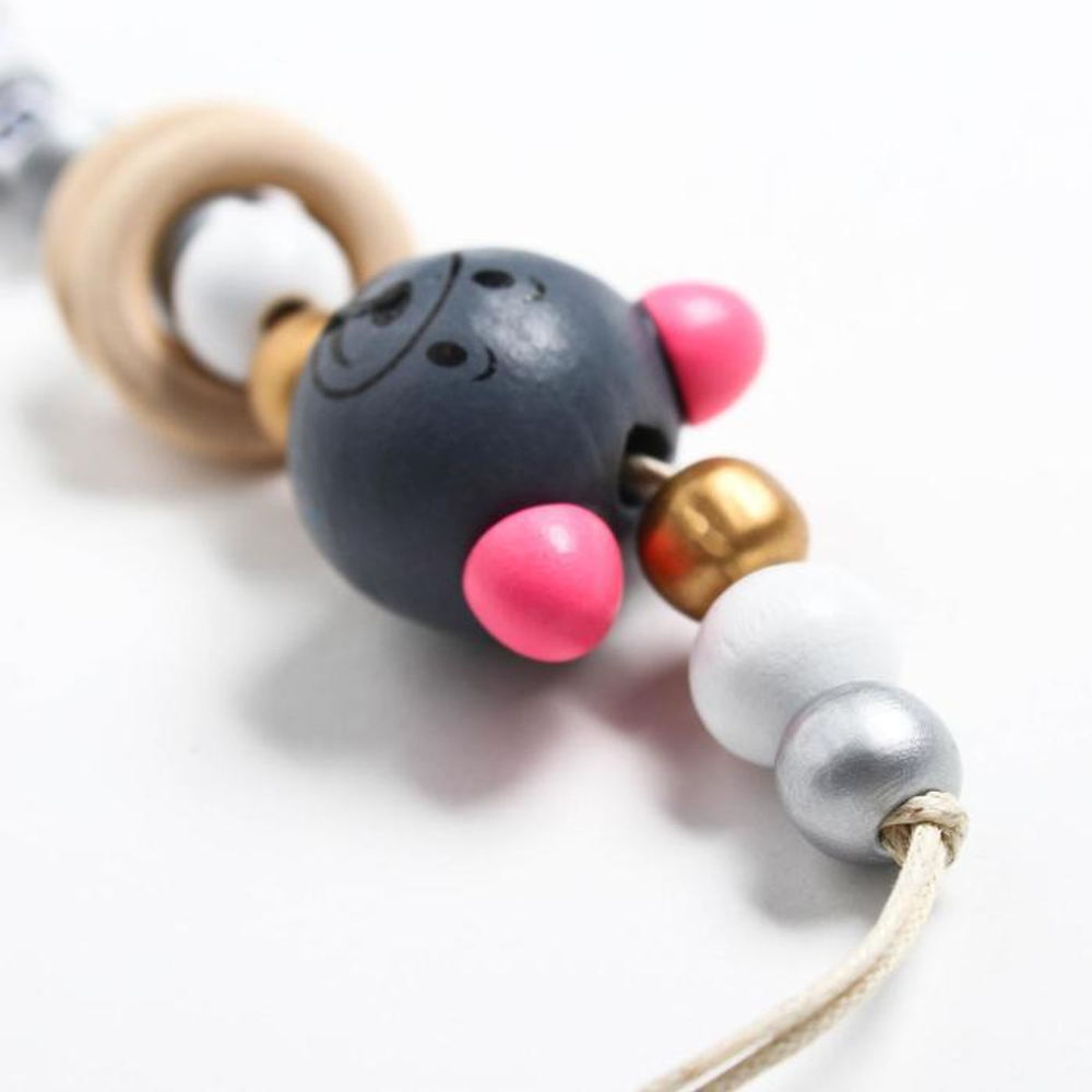 Держатель для пустышки "Мишка", дерев., цвет серый 4155500