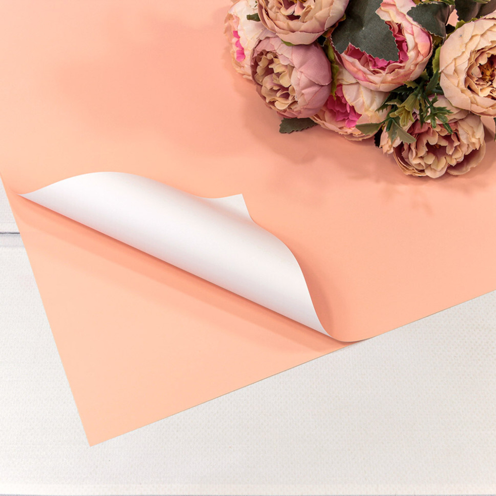 Пленка В листах 20 шт 60 х 60 см двухсторонняя (Белый, Персиковый)
