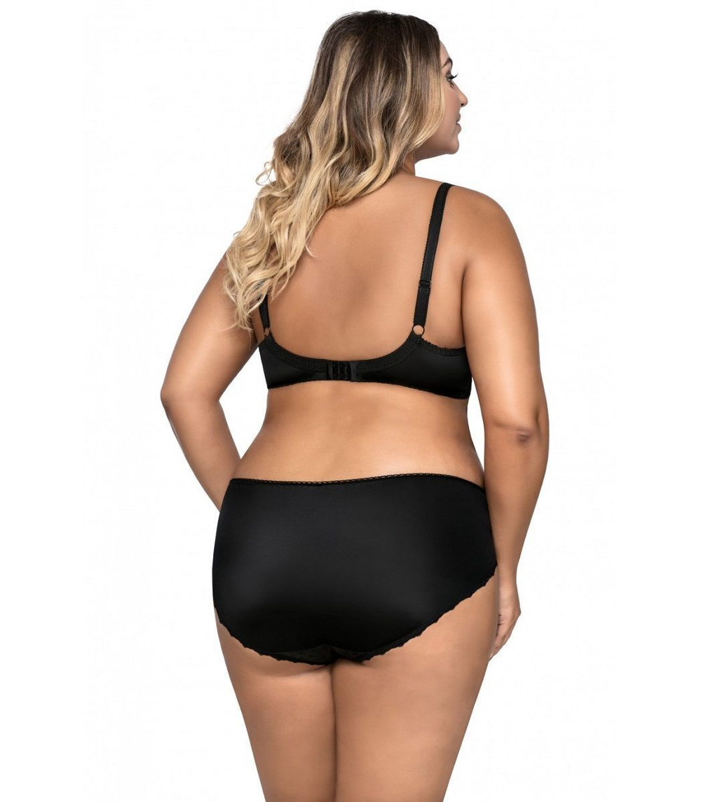 Бюстгальтер plus size с мягкими чашками с цветочным орнаментом (Размер: 75J) (Цвет: черный)