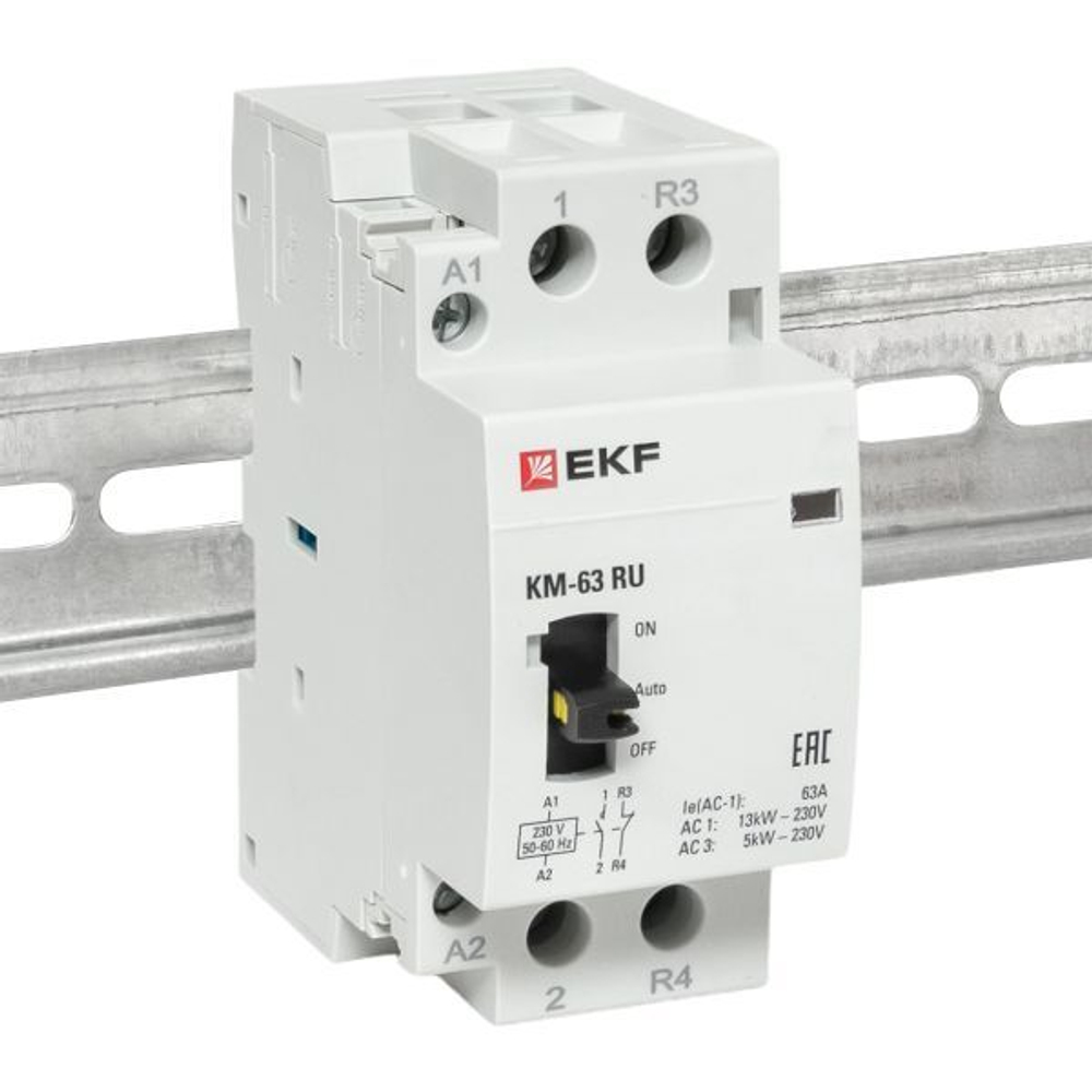 Контактор модульный КМ РУ 63А 1NO+1NC (2 мод,) EKF PROxima