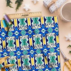 Ткань премиум интерлок этническая мозаика