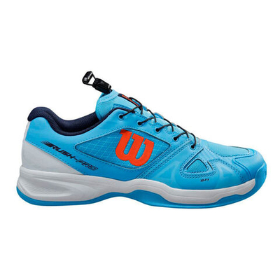 Детские теннисные кроссовки Wilson Rush Pro QL Carpet Shoe Kids - Light Blue, Orange