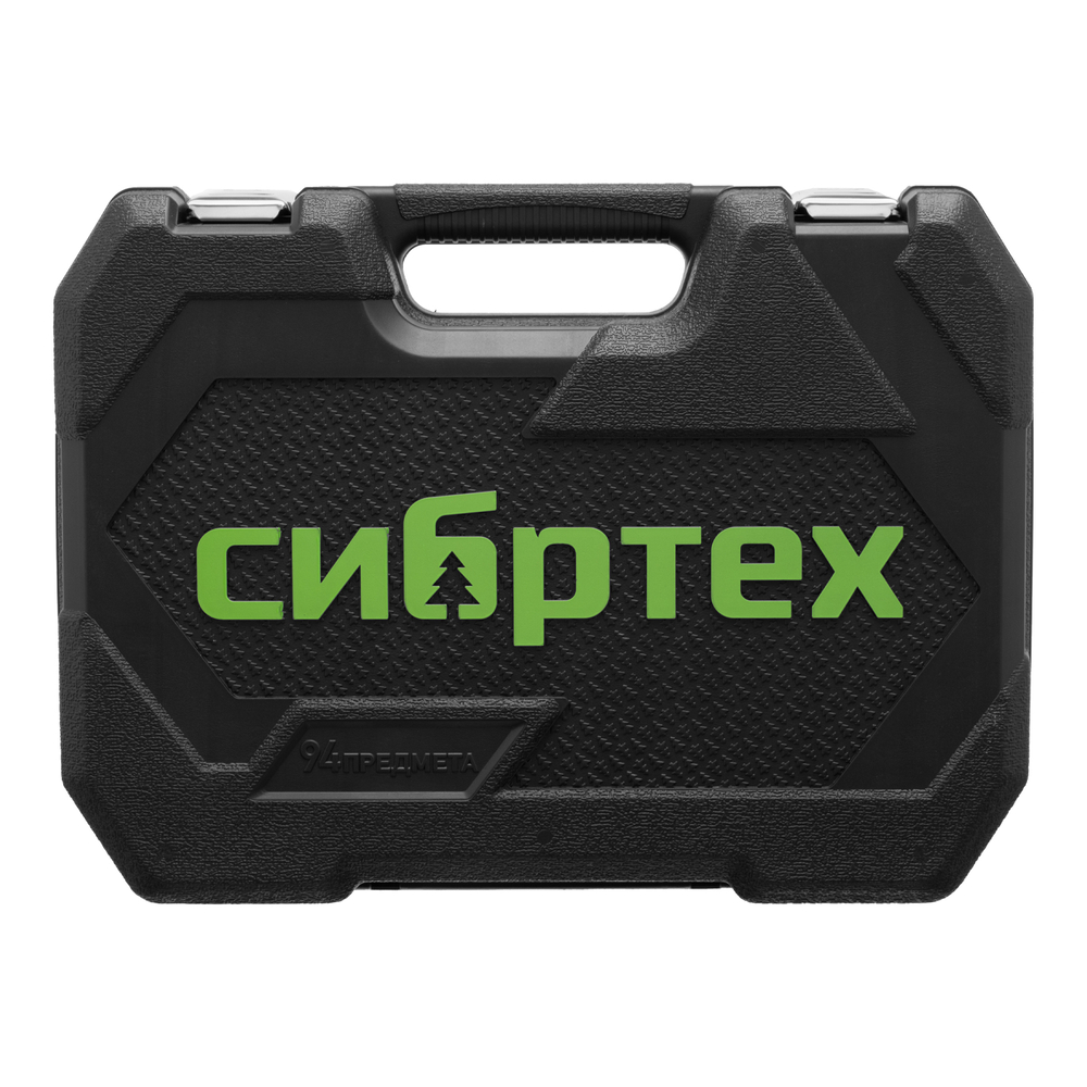Набор инструментов, 1/2", 1/4", пластиковый кейс, 94 предмета// Сибртех