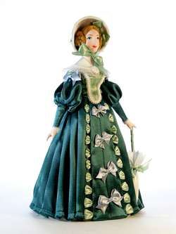 Кукла коллекционная Дама в светском костюме 19 века