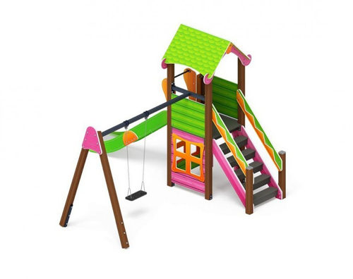Детский игровой комплекс Лукоморье ДИК 2.25.02-01.С H=1200, металлический скат