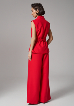 Брюки палаццо красные