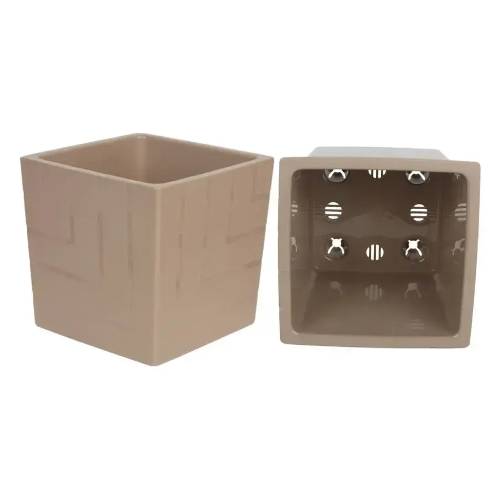 Горшок пластиковый с вкладкой Квадро фрапе 3,3л