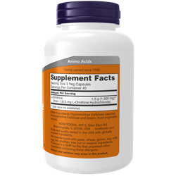 Now Foods L-Ornithine 500 mg 120 veg capsules , Орнитин