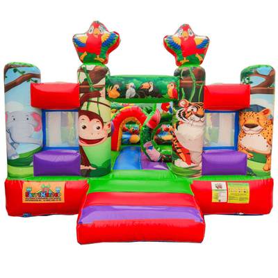 Детский надувной батут «Попугайчики 3» без горки, размер 4*4*2,6 м