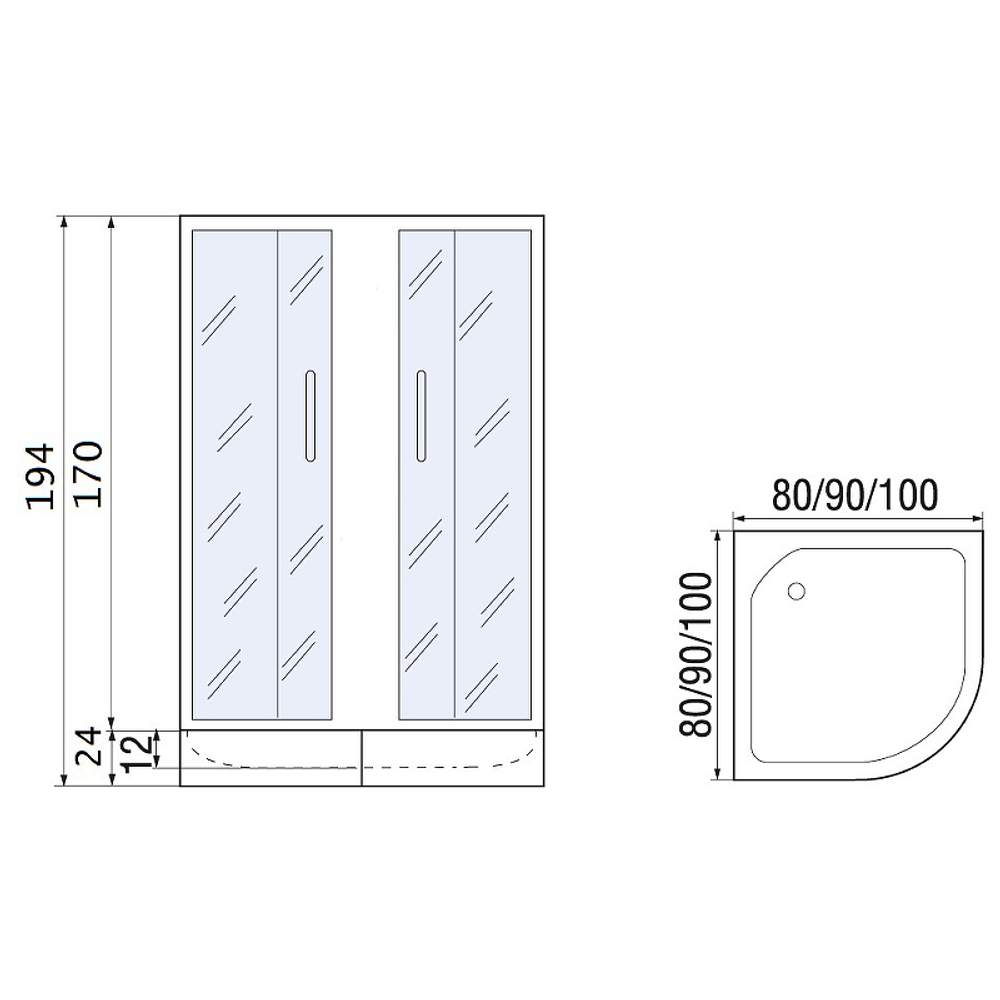 Душевой уголок River Don 80x80 MT 10000008301 с поддоном