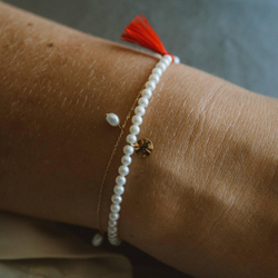 браслет из круглого жемчуга с регулятором длины