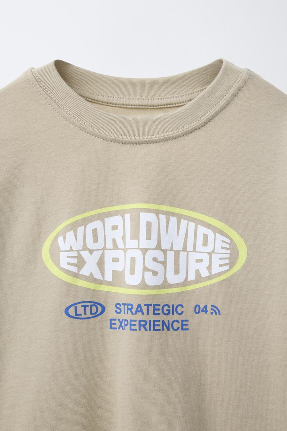 ZARA ФУТБОЛКА С ПРИНТОМ, РЫЖЕВАТО-КОРИЧНЕВЫЙ