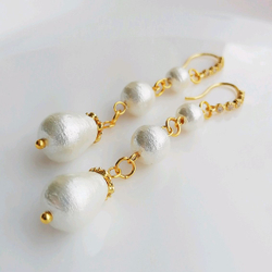 Свадебные длинные серьги жемчугом "Нежная любовь"