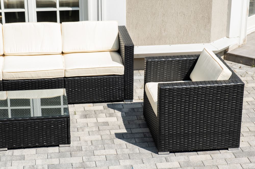 "Даллас" лаунж-зона из искусственного ротанга на 5 персон, цвет черный