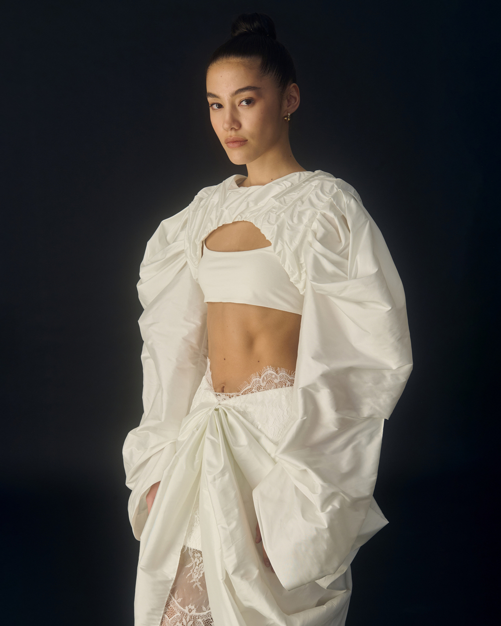 Рукава из тафты белые