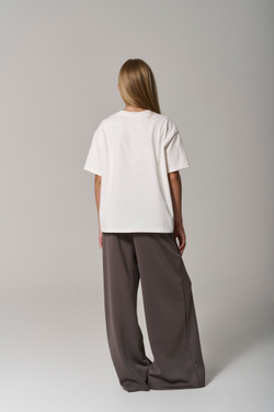 Брюки трикотажные wide leg коричневые
