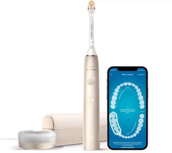 Звуковая зубная щетка Philips Sonicare 9900 Prestige, золотистое шампанское