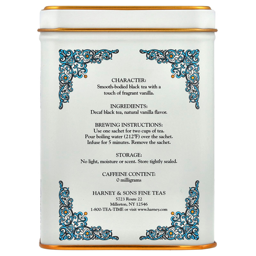 Harney & Sons, HT Tea Blends, коморская ваниль, без кофеина, 20 чайных пакетиков, 40 г (1,4 унции)