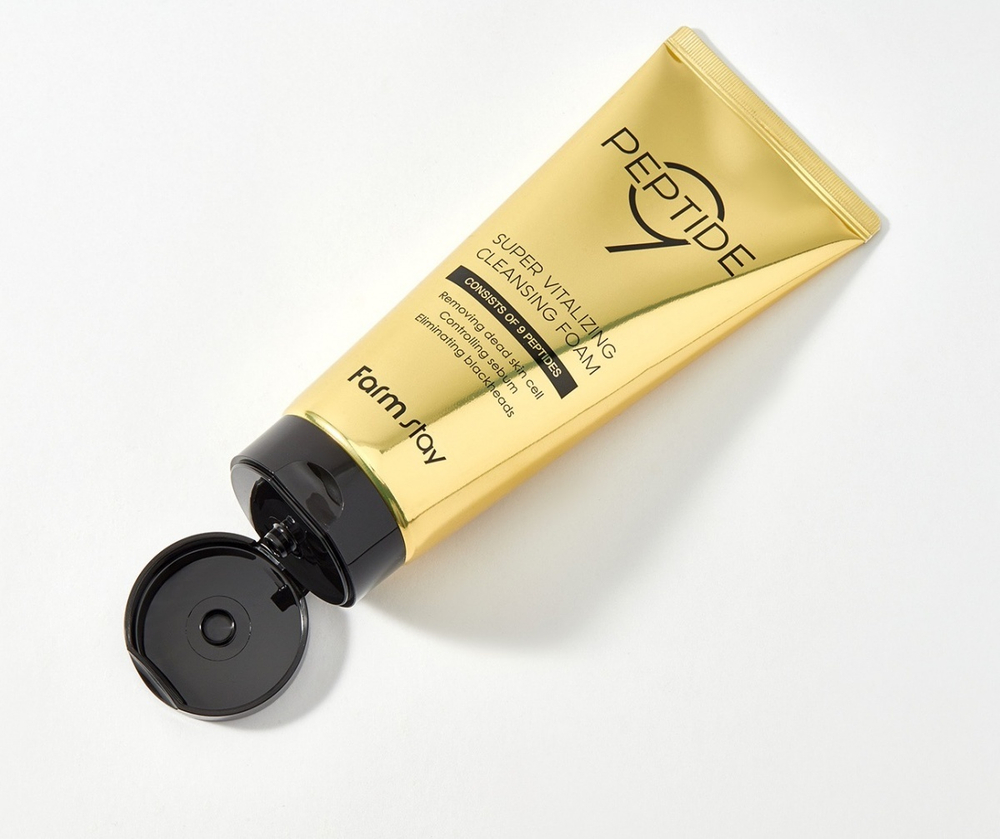 Пенка для умывания с пептидами FarmStay 9 peptide super vitalizing cleansing foam