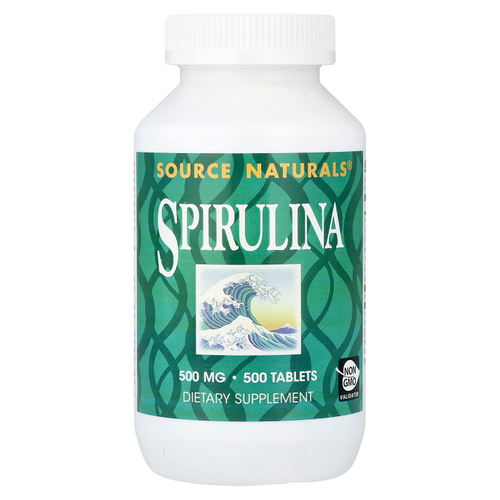 Source Naturals, спирулина, 500 таблеток