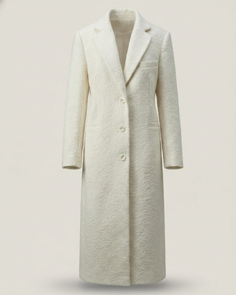 Пальто оверсайз прямого силуэта в кремовом