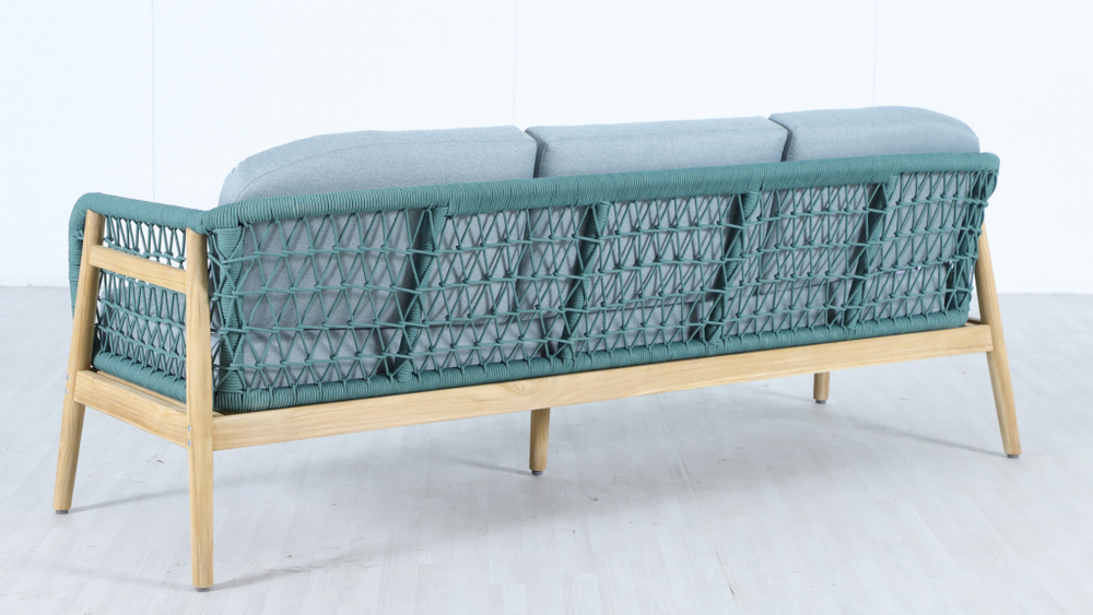 Диван деревянный трехместный Tagliamento Cambria, натуральный, мальмо