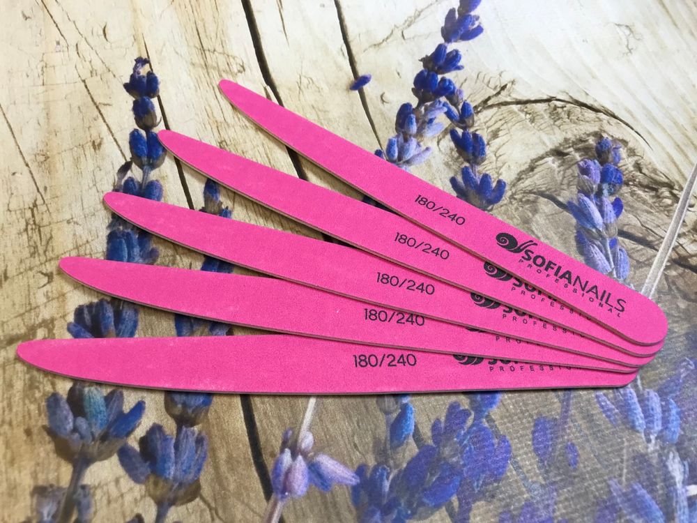 SofiaNails Пилка тонкая деревянная "Нож", 180/240, Корея