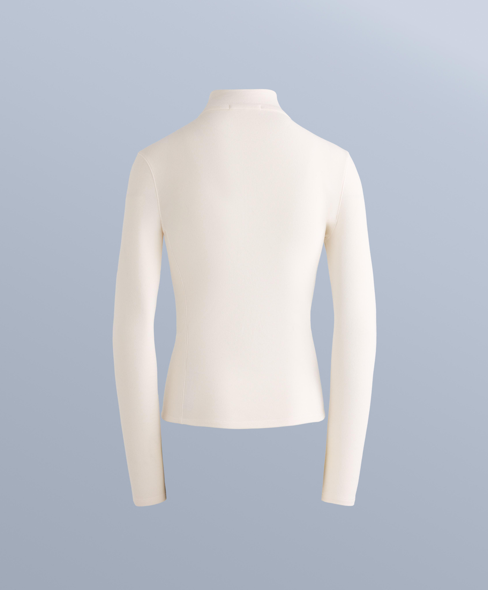 Oysho Термофутболка с застёжкой-молнией на половину длины, экрю