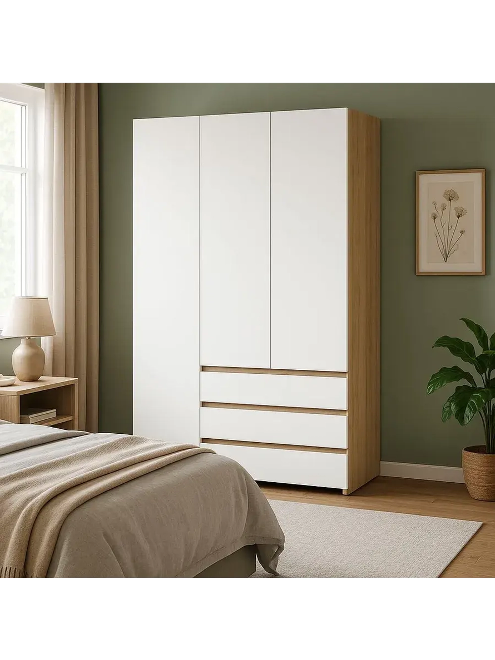 Шкаф для одежды распашной Белый 120х46х210 см