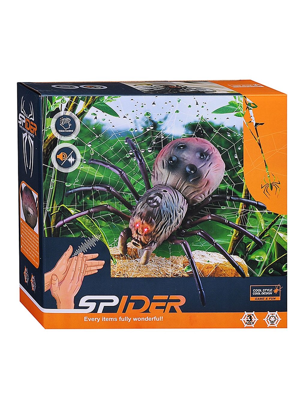 Игрушка Паук с голосовой активацией, со светом и звуком (TT8001)