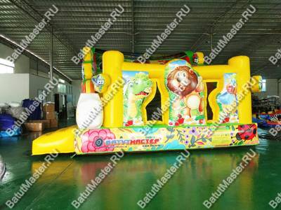 Коммерческий надувной батут «Друзья-зверята», 4*4*3 м