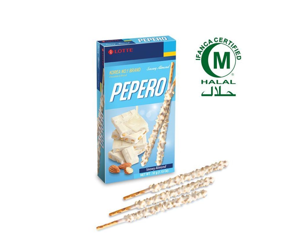 Печ.Pepero snowy almond х/к 32 гр