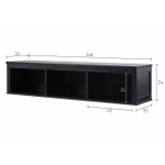 Полка навесная с 3 секциями Хемнэс Hemnes/ Кымор, 148х34х37 см, черный