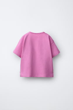 ZARA ФУТБОЛКА С КРУЖЕВНЫМИ МАРГАРИТКАМИ, МЯГКИЙ РОЗОВЫЙ