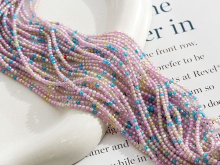 Фианиты микс 2,1мм, огранка (нить бусин)