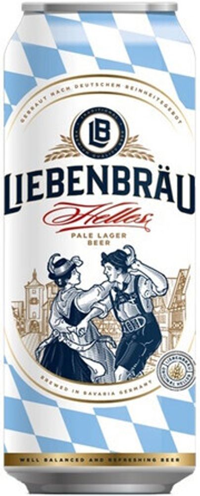 Пиво Либенброй Хель / Liebenbrau Helles 0.5 - банка