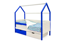 Детская кровать-домик мягкий Бельмарко Svogen сине-белый