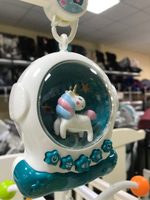 106851/Музыкальная карусель на кроватку "Elefantino" синий на бат. 108 мелодий, 5 вращ. игрушек