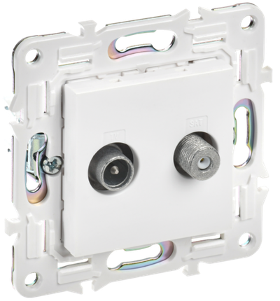 SKANDY Розетка двойная TV+SAT SK-A13W арктический белый IEK