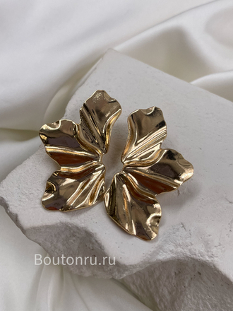 Серьги "Лепесток" золотистые